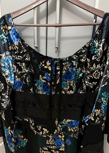 Mavi Desenli Bohem elbise - Görsel 8