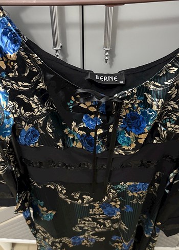 Mavi Desenli Bohem elbise - Görsel 9