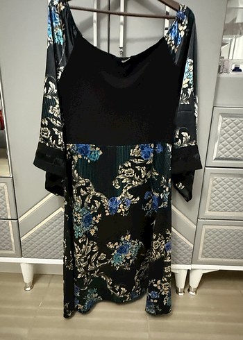 Mavi Desenli Bohem elbise - Görsel 5