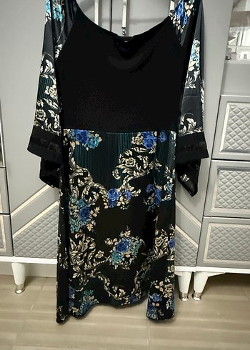 Mavi Desenli Bohem elbise - Görsel 3