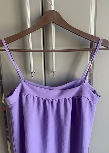 Kadın Mor Askılı Midi Bluz - Görsel 4