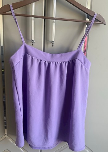 Kadın Mor Askılı Midi Bluz - Görsel 6