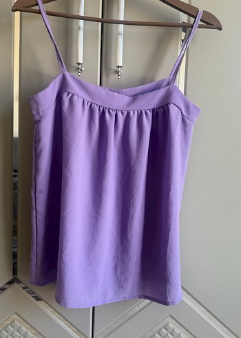 Kadın Mor Askılı Midi Bluz - Görsel 3