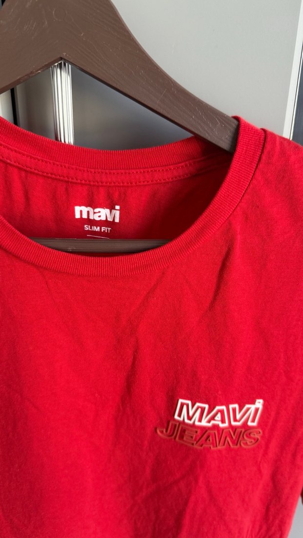 Mavi Kırmızı Erkek Kısa Kollu Tişört - Görsel 4