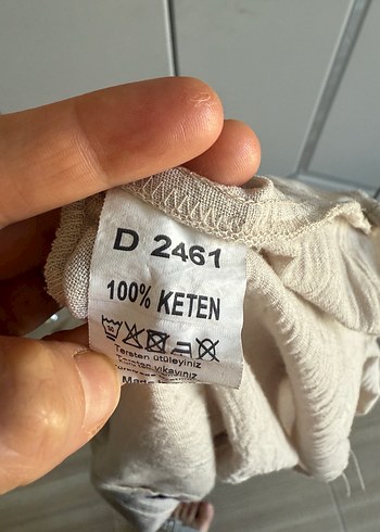 Bej Nakışlı Düğmeli Keten Bohem Kadın Gömlek - Görsel 9