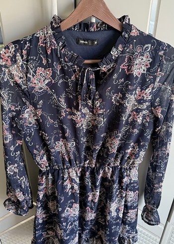 Uzun Kollu Volanlı Bohem Midi Elbise - Görsel 7