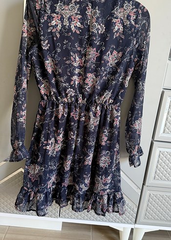 Uzun Kollu Volanlı Bohem Midi Elbise - Görsel 4