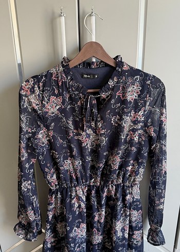 Uzun Kollu Volanlı Bohem Midi Elbise - Görsel 6