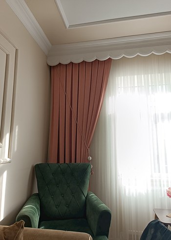 Modern Pembe fon Perde - Görsel 2