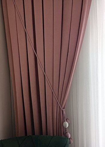 Modern Pembe fon Perde - Görsel 3