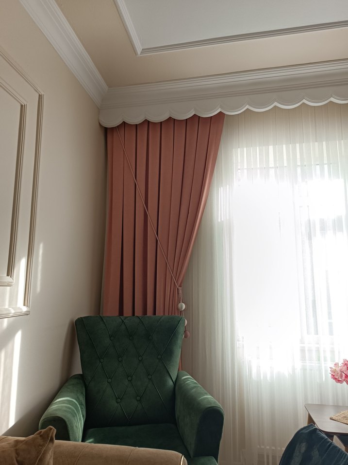 Modern Pembe fon Perde - Görsel 2