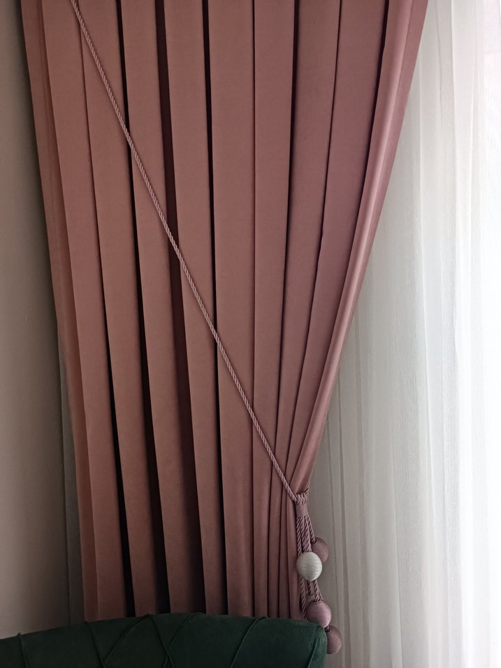 Modern Pembe fon Perde - Görsel 3