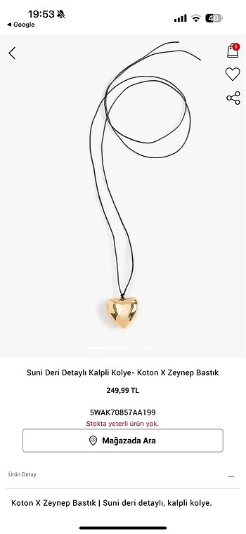 Koton Kalp detaylı ipli kolye