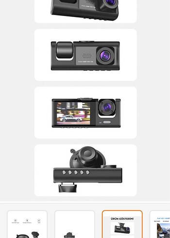 Full HD 1080P Siyah Video Kamera 3 kameralı - Görsel 3