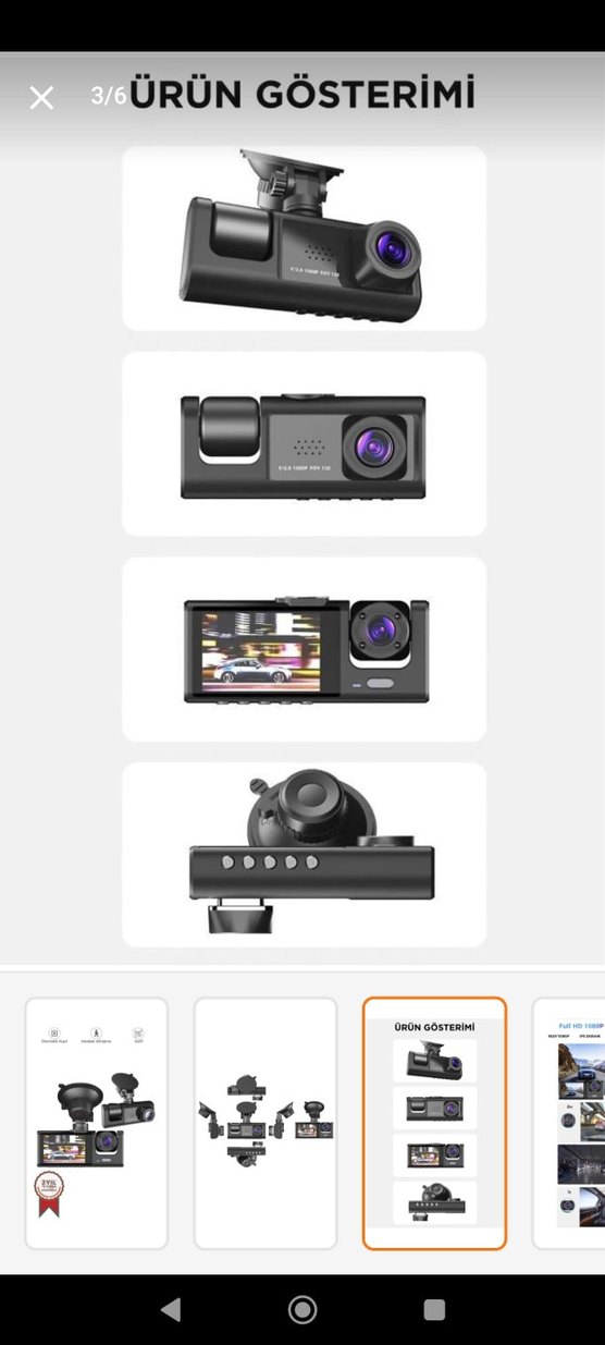 Full HD 1080P Siyah Video Kamera 3 kameralı - Görsel 3