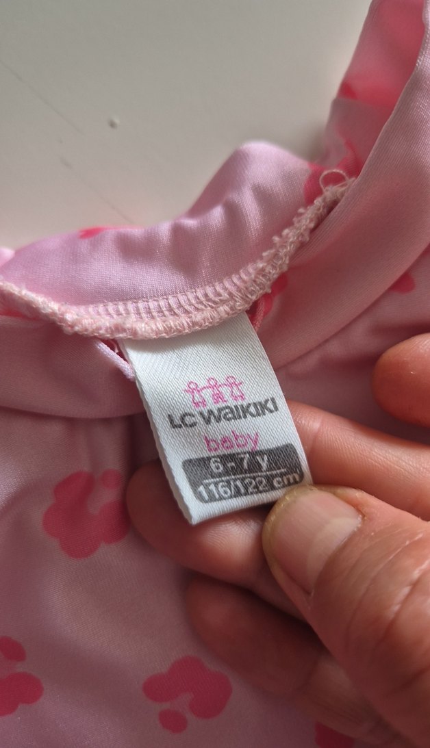 Kız Çocuk Pembe Çiçek Desenli Kısa Kollu Tişört mayo - Görsel 2