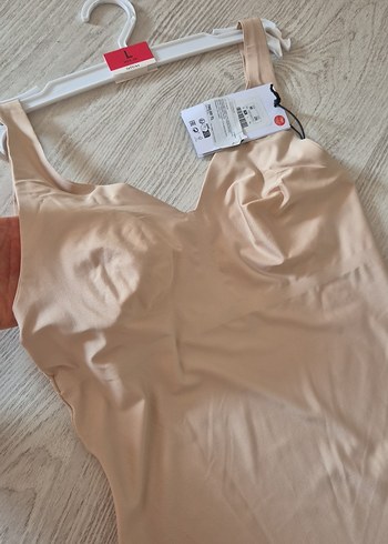 m Beden Bej V Yakalı Askılı atlet Body lefties marka korse model