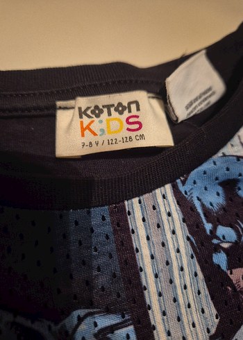 7 Yaş Beden Erkek Çocuk Batman Baskılı Siyah T-shirt koton