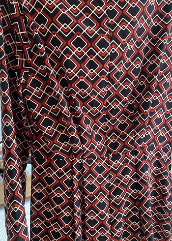 Desenli mango elbise - Görsel 4