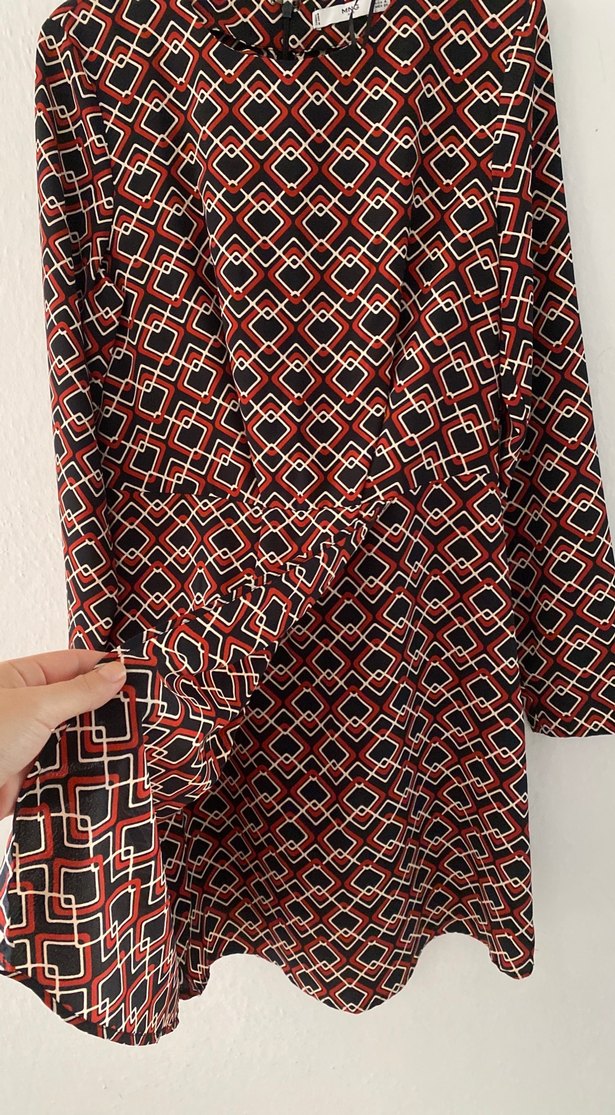 Desenli mango elbise - Görsel 2