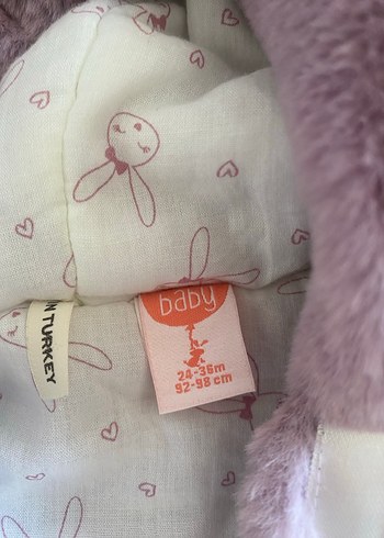 Kız Çocuk Kapüşonlu Mor Peluş Yelek - Görsel 3