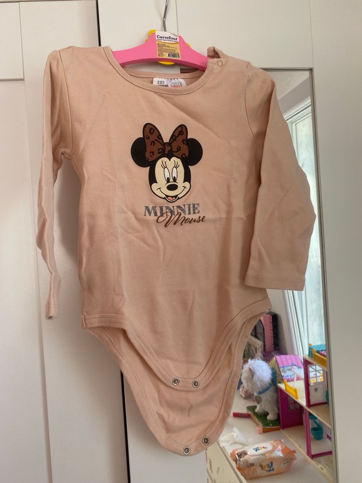 LC Waikiki Disney Baby Pembe Baskılı Bebek Önlüğü - Görsel 2