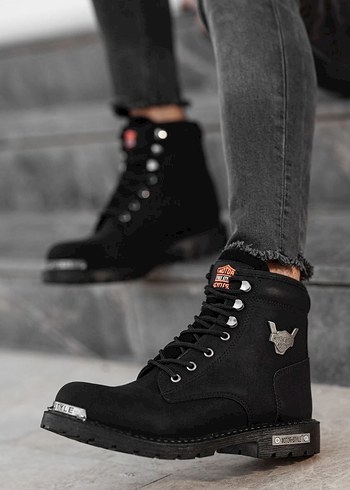 Harley Davidson İTHAL HARLEY DAVIDSON Siyah Bağcıklı Kadın Goth Bot