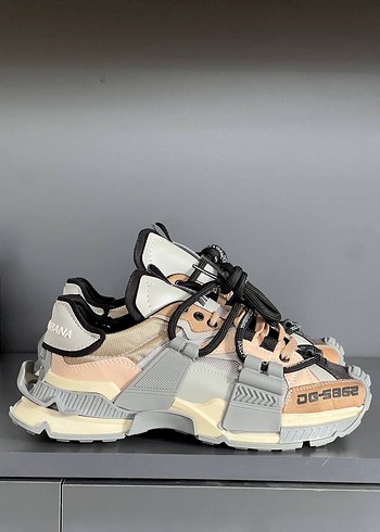 Dolce & Gabbana D&G Bej Gri Platform Spor Ayakkabı