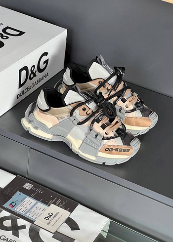 D&G Bej Gri Platform Topuklu Spor Ayakkabı