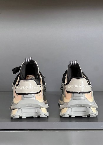 40 Beden gri Renk D&G Bej Gri Platform Topuklu Spor Ayakkabı