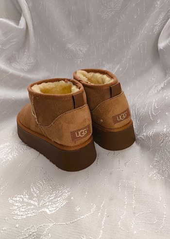 Kahverengi Süet Tüylü Kadın Dolgu Topuk Bot - Görsel 2