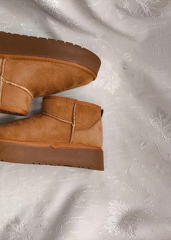 Kürklü Taba Süet Kadın Dolgu Topuk Bot - Görsel 4