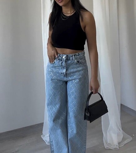 Taşlı jean