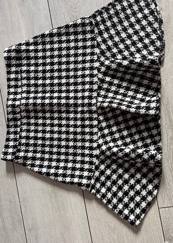 Ekose Volanlı Mini Etek