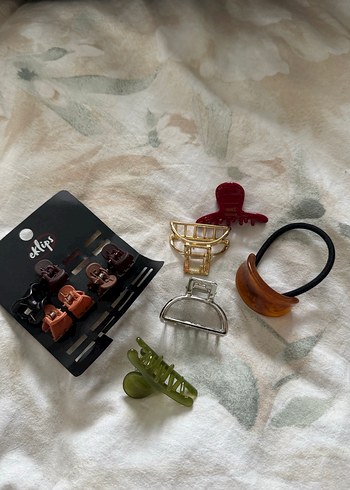 Kırmızı Saç Tokası ve Lastik Seti - Görsel 2