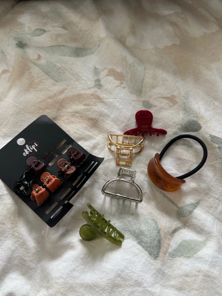 Kırmızı Saç Tokası ve Lastik Seti - Görsel 2