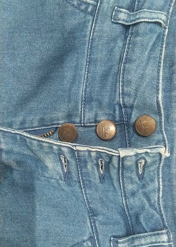 DeFacto marka Düğmeli Mavi Kadın Midi  Şort - Görsel 2