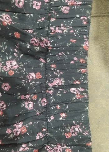 StreetBox Pembe Çiçek Desenli Midi Kadın Etek - Görsel 4