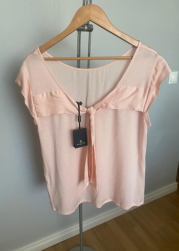 40 Beden pembe Renk Massimo Dutti Somon Rengi Bluz