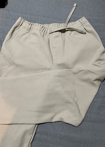 Bej erkek Kumaş Pantolon Midi Boy Rahat Kesim - Görsel 3