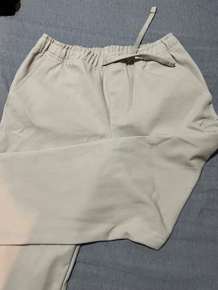 Bej erkek Kumaş Pantolon Midi Boy Rahat Kesim - Görsel 3