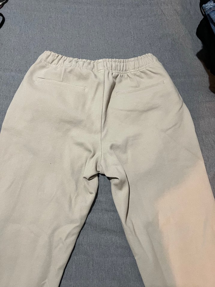 Bej erkek Kumaş Pantolon Midi Boy Rahat Kesim - Görsel 2