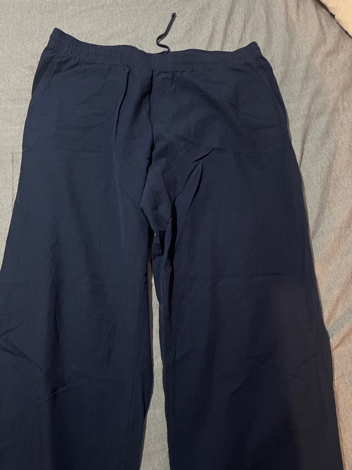 Erkek Lacivert Keten Salaş Pantolon - Görsel 2