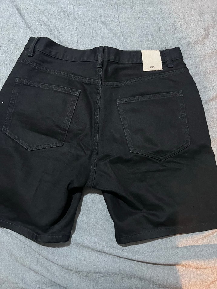 Erkek Siyah Mini Denim Şort - Görsel 2