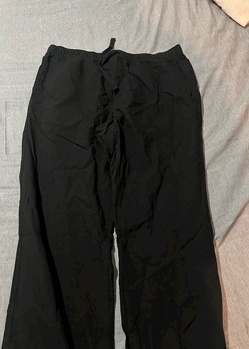 Siyah Keten Salaş Midi erkek Pantolon - Görsel 2