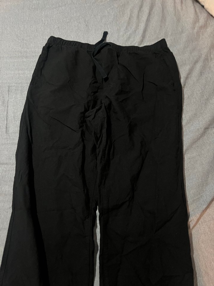 Siyah Keten Salaş Midi erkek Pantolon - Görsel 3