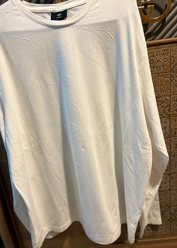Erkek Beyaz Keten Basic Tişört - Görsel 2