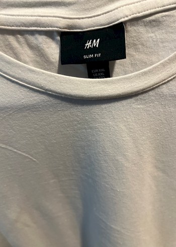 Erkek Beyaz Keten Basic Tişört - Görsel 3