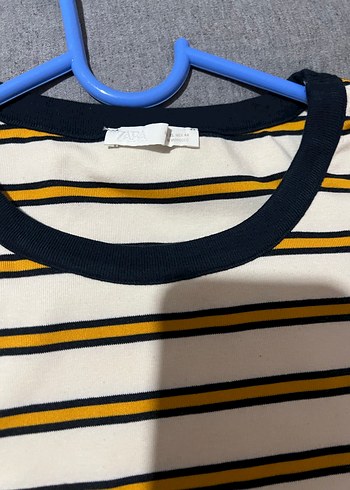 Sarı Çizgili Erkek Kısa Kollu Tişört - Görsel 2