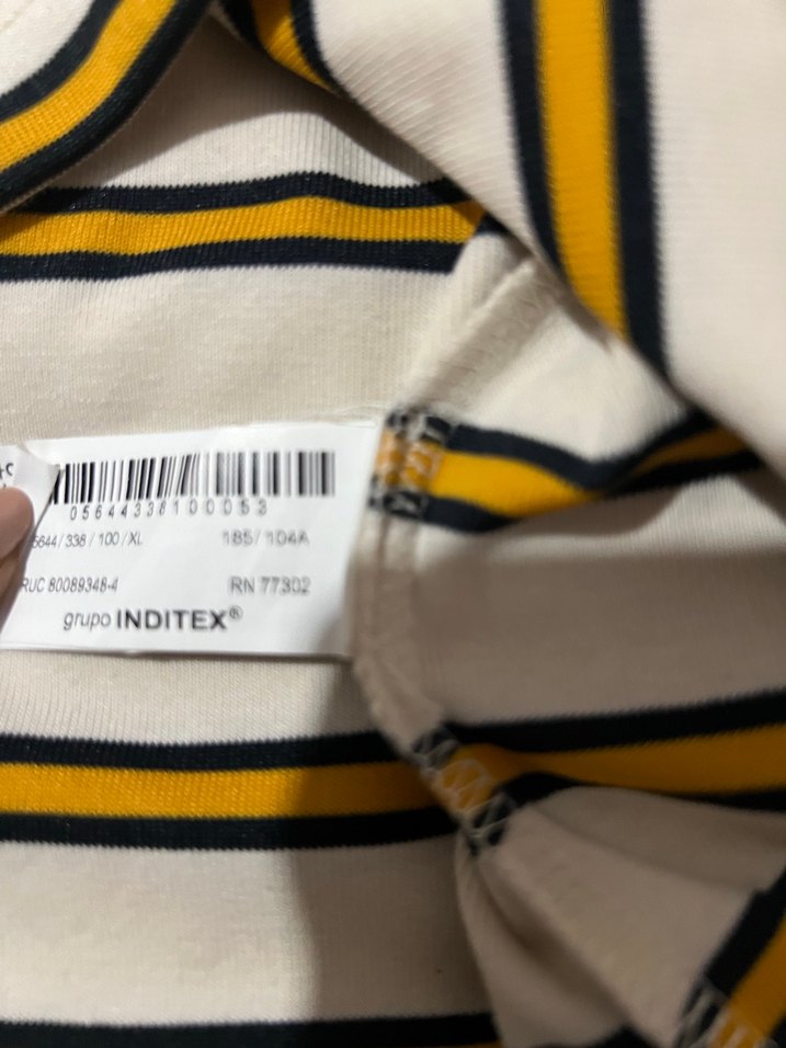 Sarı Çizgili Erkek Kısa Kollu Tişört - Görsel 3